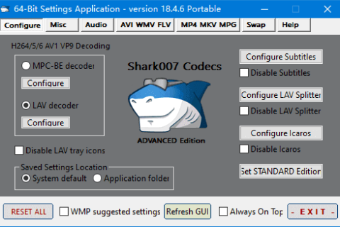Shark007 Codecs(多媒体编解码器套件) v20.8.8 便携版
