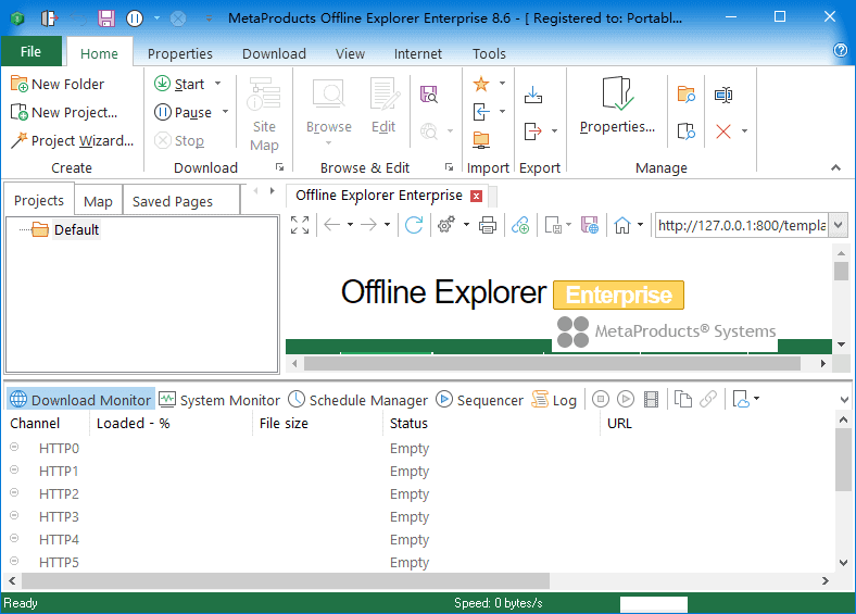 Offline Explorer Enterprise v8.8.0.5016 离线浏览工具界面