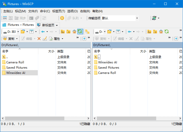 WinSCP SFTP 客户端界面