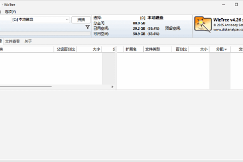 WizTree 4.33 磁盘空间分析工具