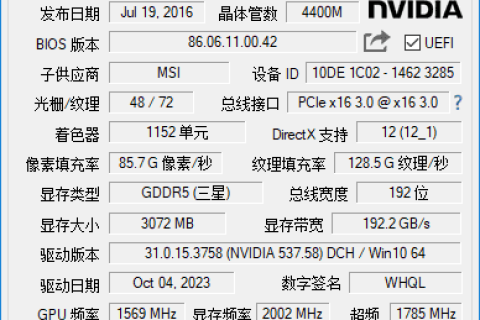 GPU-Z(专业显卡检测工具) v2.71.0 汉化绿色版