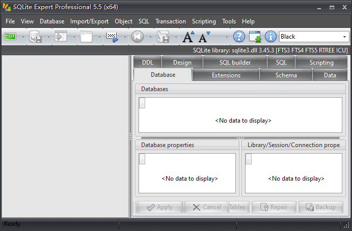 SQLite Expert(数据库管理工具) Professional v6.1.4.725 便携版 软件界面