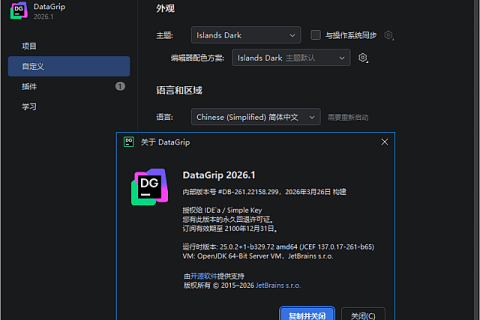 JetBrains DataGrip(数据库集成开发环境) 2026.2.6 中文直装版